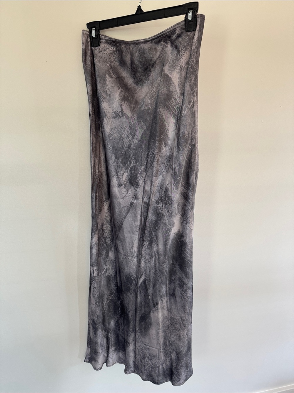 Topshop Marble-Effect Maxi Slip Skirt in Gray Tones
